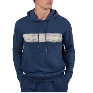 ATM Anthony Thomas Melillo Mens Indigo French‎ Terry Hoodie Paint Stripe Large